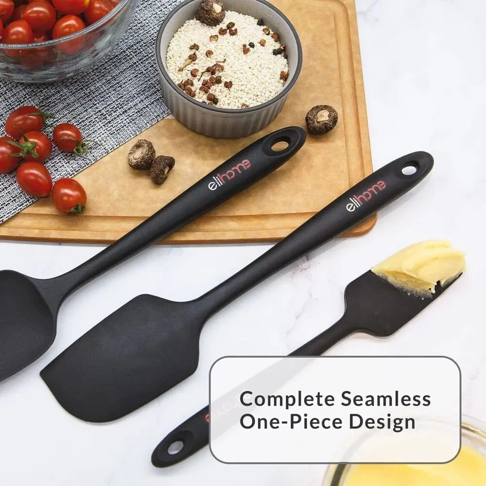 Elihome Chef Series 3 Piece Silicone Spatula Set - 600°F Heat Resistant Non